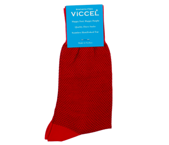VICCEL / CELCHUK Socks Mesh Dots Red / Black - Czerwone skarpety w czarne kropki