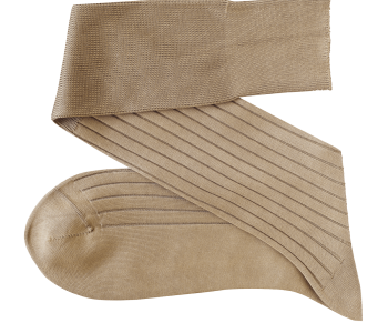 VICCEL / CELCHUK Knee Socks Elastane Cotton Tan - Beżowe podkolanówki