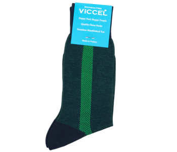 VICCEL / CELCHUK Socks Geometric Navy Blue / Pistachio - Granatowo pistacjowe skarpety męskie