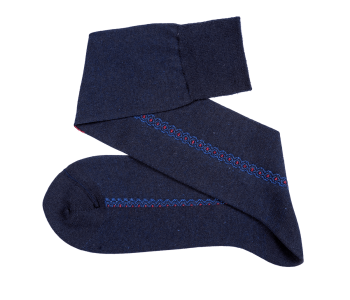 VICCEL / CELCHUK Knee Socks Merino Wool Navy Blue - Wełniane granatowe luksusowe podkolanówki