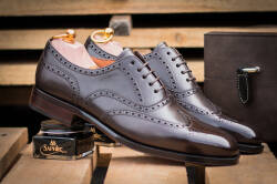 Brązowe eleganckie stylowe brązowe buty klasyczne yanko 14545 boxcalf marron typu brogues.