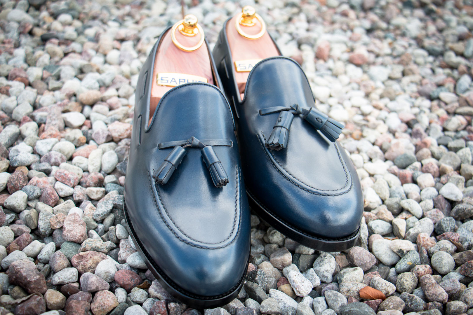 Loafers in Navy Leather