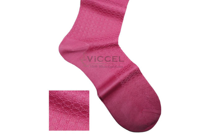 VICCEL / CELCHUK Socks Star Textured Pink - Różowe luksusowe skarpety z teksturą
