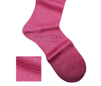 VICCEL / CELCHUK Socks Star Textured Pink - Różowe luksusowe skarpety z teksturą