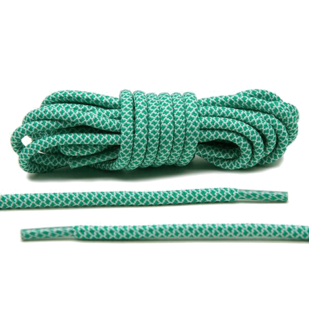 LACE LAB Rope Laces 5mm Green / White - Zielono białe okrągłe sznurowadła do butów