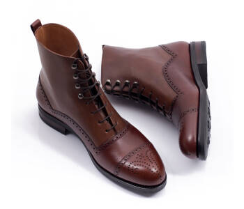 PATINE Balmoral Boots 77016 Brown - brązowe trzewiki męskie