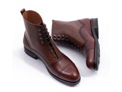 PATINE Balmoral Boots 77016 Brown - brązowe trzewiki męskie