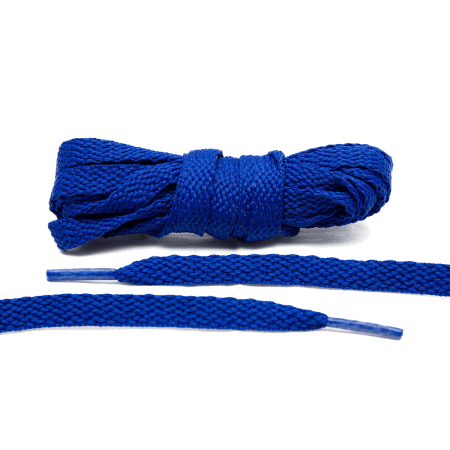 LACE LAB Flat Shoe Laces 8mm Royal Blue - Niebieskie płaskie sznurowadła do butów