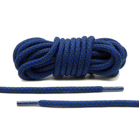 LACE LAB Rope Laces 5mm Blue / Black - Niebiesko czarne okrągłe sznurowadła do butów