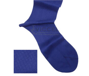 VICCEL / CELCHUK Socks Fish Skin Textured Egyptian Blue - Niebieskie eleganckie skarpety z teksturą