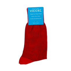 VICCEL / CELCHUK Socks Mesh Dots Red / Black - Czerwone skarpety w czarne kropki