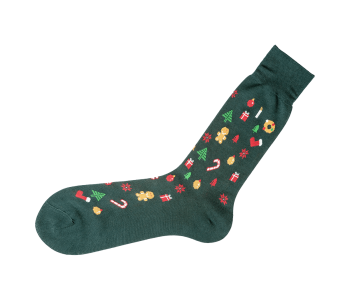 VICCEL / CELCHUK Socks Christmas Green - Zielone luksusowe skarpety świąteczne
