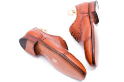 Jasno brązowe eleganckie stylowe jasno brązowe buty klasyczne Yanko brogues cambridge cuero 14780 typu brogues.