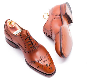 YANKO Half Brogues 780 F Light Brown - jasno brązowe brogsy męskie - Jasno brązowe brogsy męskie