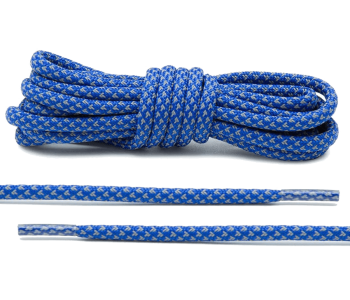 LACE LAB 3M Reflective Inverse Laces 5mm Blue - Okrągłe niebieskie sznurówki do butów
