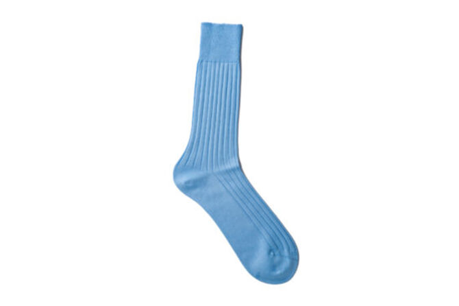 VICCEL / CELCHUK Socks Solid Sky Blue Cotton - Niebieskie skarpetki