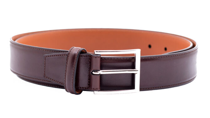 TLB MALLORCA Belt 302CHOC - Brązowy skórzany pasek do spodni