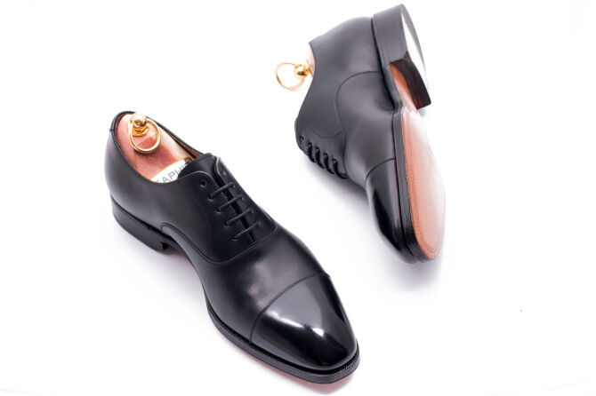 YANKO Oxford Cap Toe 558 G Black - czarne wiedenki męskie (SALE)