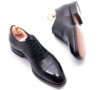 YANKO Oxford Cap Toe 558 G Black - czarne wiedenki męskie (SALE)