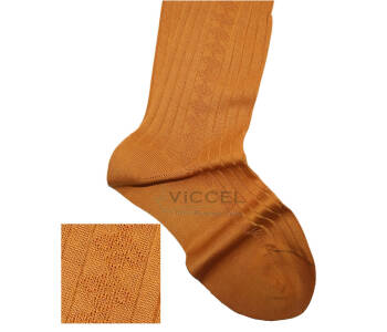 VICCEL / CELCHUK Knee Socks Diamond Textured Golden - Złote luksusowe podkolanówki z diamentową teksturą