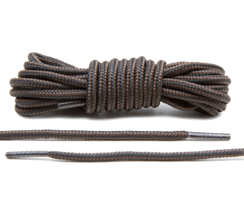 LACE LAB Black / Brown Boot Laces 4mm - Okrągłe sznurowadła do traperów