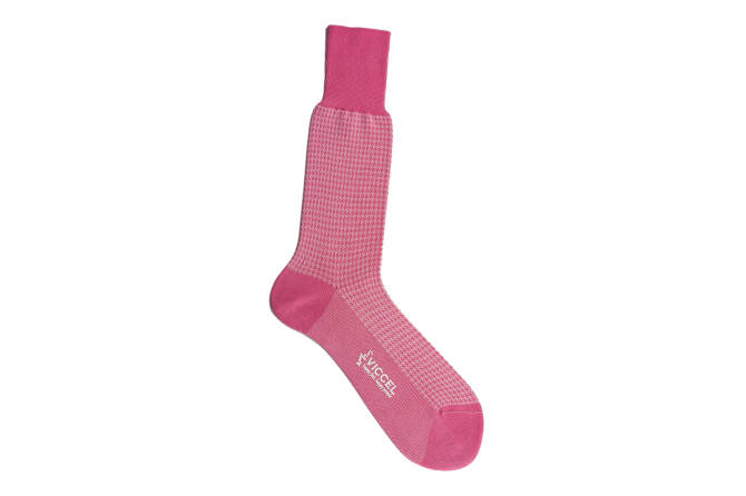 VICCEL / CELCHUK Socks Houndstooth Pink / Light Pink - Różowe skarpety z jaśniejszymi wzorami