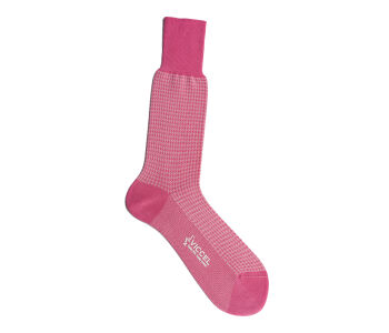 VICCEL / CELCHUK Socks Houndstooth Pink / Light Pink - Różowe skarpety z jaśniejszymi wzorami