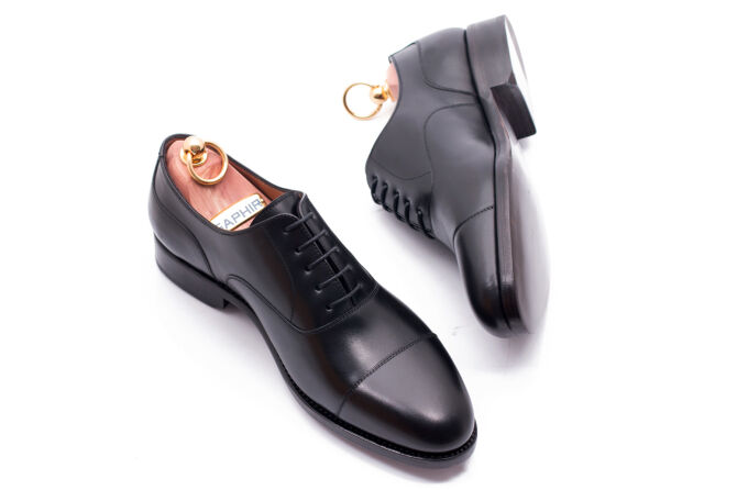 PATINE Oxford Cap Toe 77001 G Black - czarne wiedenki męskie