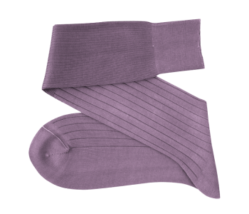 VICCEL / CELCHUK Knee Socks Solid Lilac Cotton - Liliowe podkolanówki