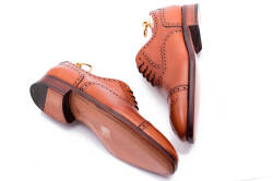 Jasno brązowe eleganckie stylowe jasno brązowe buty klasyczne yanko 14435 cambridge cuero typu brogues.