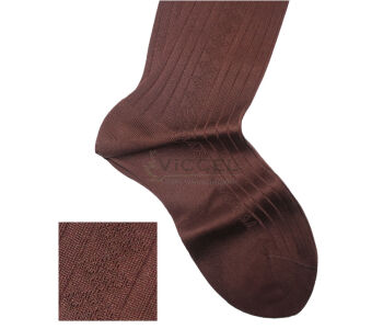 VICCEL / CELCHUK Knee Socks Diamond Textured Brown - Brązowe luksusowe podkolanówki z diamentową teksturą