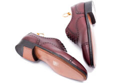 ciemno brązowe eleganckie stylowe bordowe buty klasyczne Yanko cambridge burdeos 14742 typu oxford.