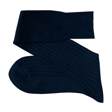 VICCEL / CELCHUK Knee Socks Elastane Cotton Navy Blue