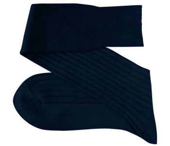 VICCEL / CELCHUK Knee Socks Elastane Cotton Navy Blue