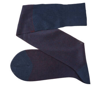 VICCEL / CELCHUK Knee Socks Pin Dots Navy Blue / Burgundy - Granatowe podkolanówki w niebieskie kropki