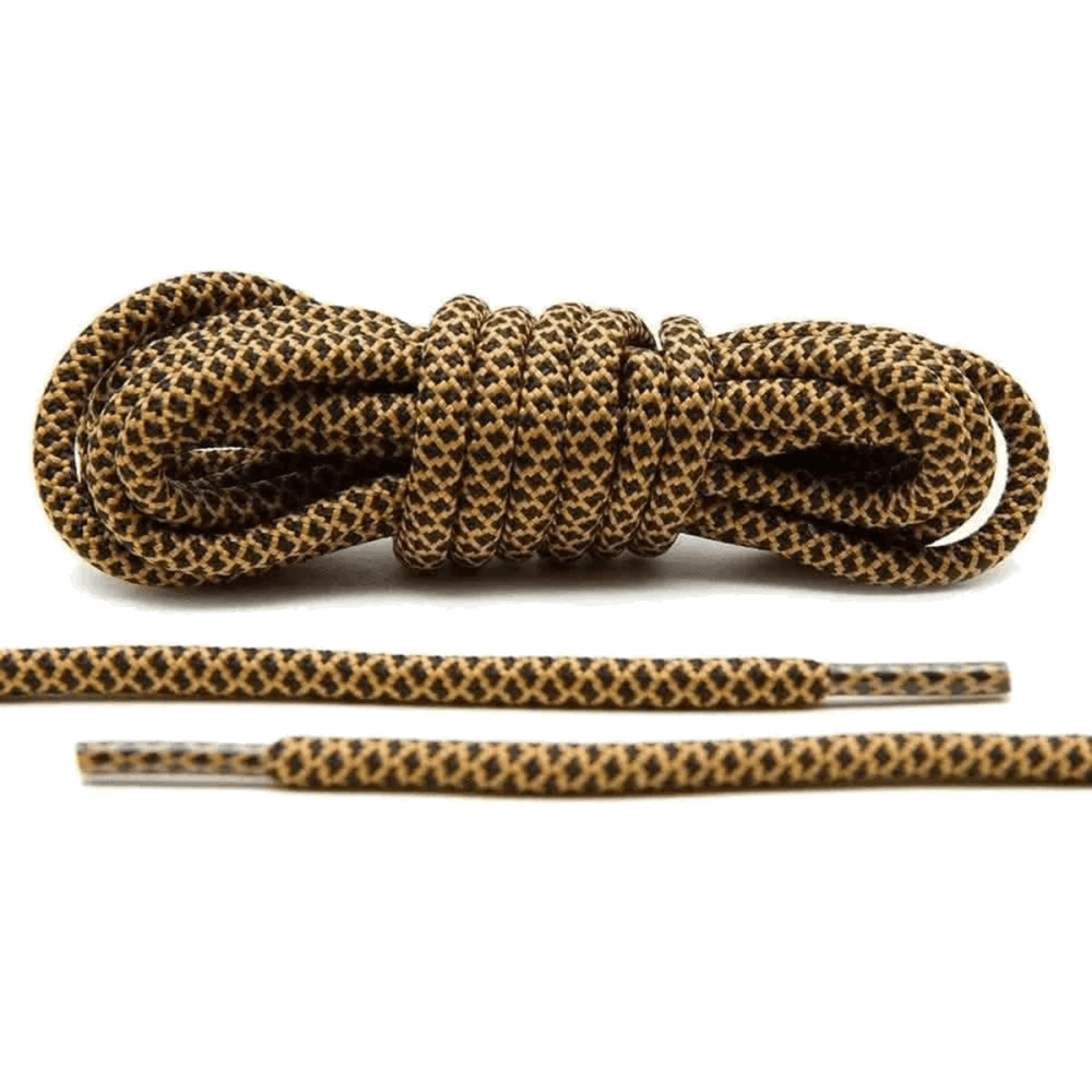 LACE LAB Rope Laces 5mm Black / Tan - Czarnobrązowe okrągłe sznurowadła ...