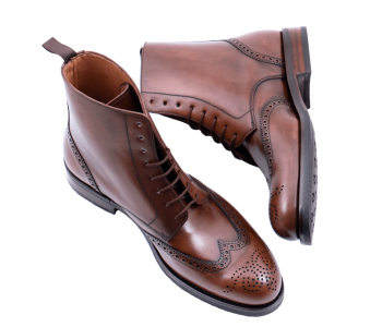 YANKO Boots Brogue 653Y G Brown - brązowe trzewiki męskie