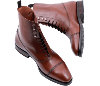 YANKO Balmoral Boots 755YH F Brown - brązowe trzewiki męskie