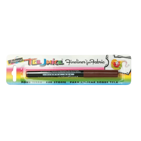 JACQUARD Tee Juice Fabric Art Marker Fine Point 0.08mm BROWN / Brązowy pisak do jeansu, tkanin, skór, drewna, gliny, papieru