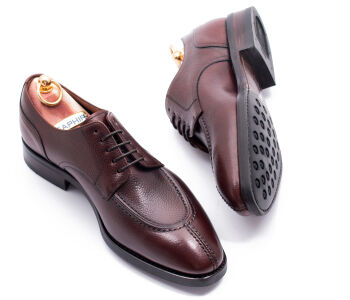 YANKO Split Toe Derby 980Y F Scotch Grain Leather Brown - brązowe angielki męskie