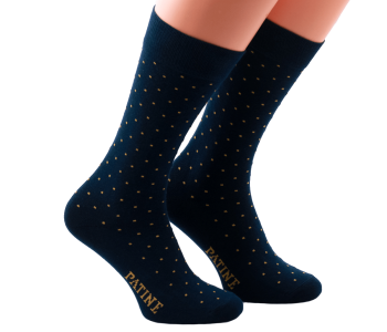 PATINE Socks PAKOA04 Navy Blue / Yellow - Skarpety klasyczne
