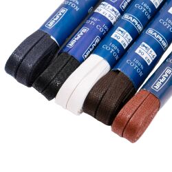 Białe płaskie sznurowadła woskowane 5mm
