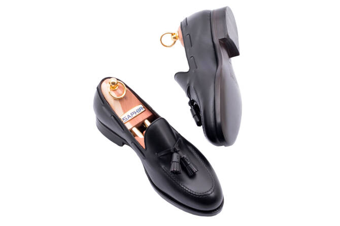 PATINE Tassel Loafers 77029 G Black - czarne loafersy męskie