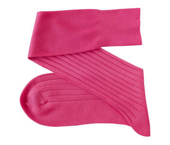 VICCEL Knee Socks Solid Pink Cotton