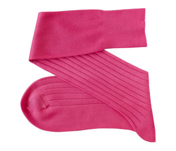 VICCEL / CELCHUK Knee Socks Solid Pink Cotton - Różowe podkolanówki