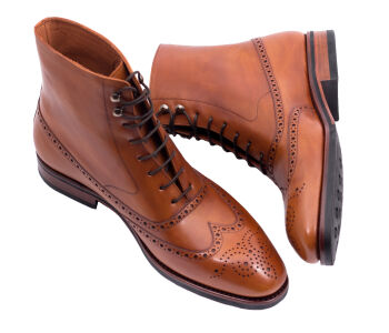 TLB MALLORCA Balmoral Boots ORSON 577SH F Light Brown - jasno brązowe trzewiki męskie