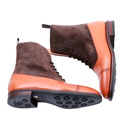 jasno brązowe trzewiki męskie YANKO Balmoral Boots 755Y F Light Brown & Suede Brown 