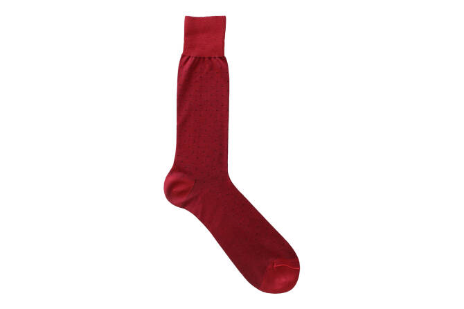 VICCEL / CELCHUK Socks Pindot Red Navy / Blue - Czerwone skarpety w niebieskie kropki