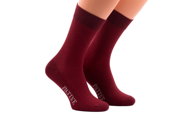 PATINE Socks PAME01-0407 - Bordowe skarpety z jaśniejszymi prześwitami