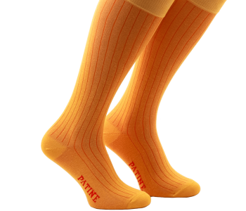 PATINE Knee Socks Shadow POD0102 Yellow / Orange - Podkolanówki klasyczne